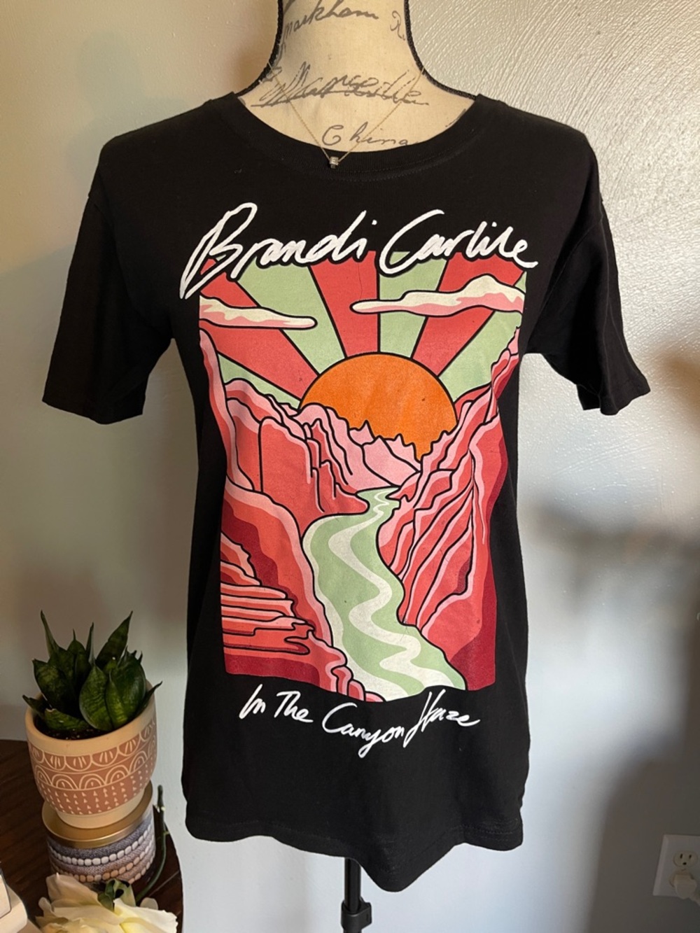 Brandi Carlile Canyon Graphic Tee Black XS Retro Sunset Band Shirt